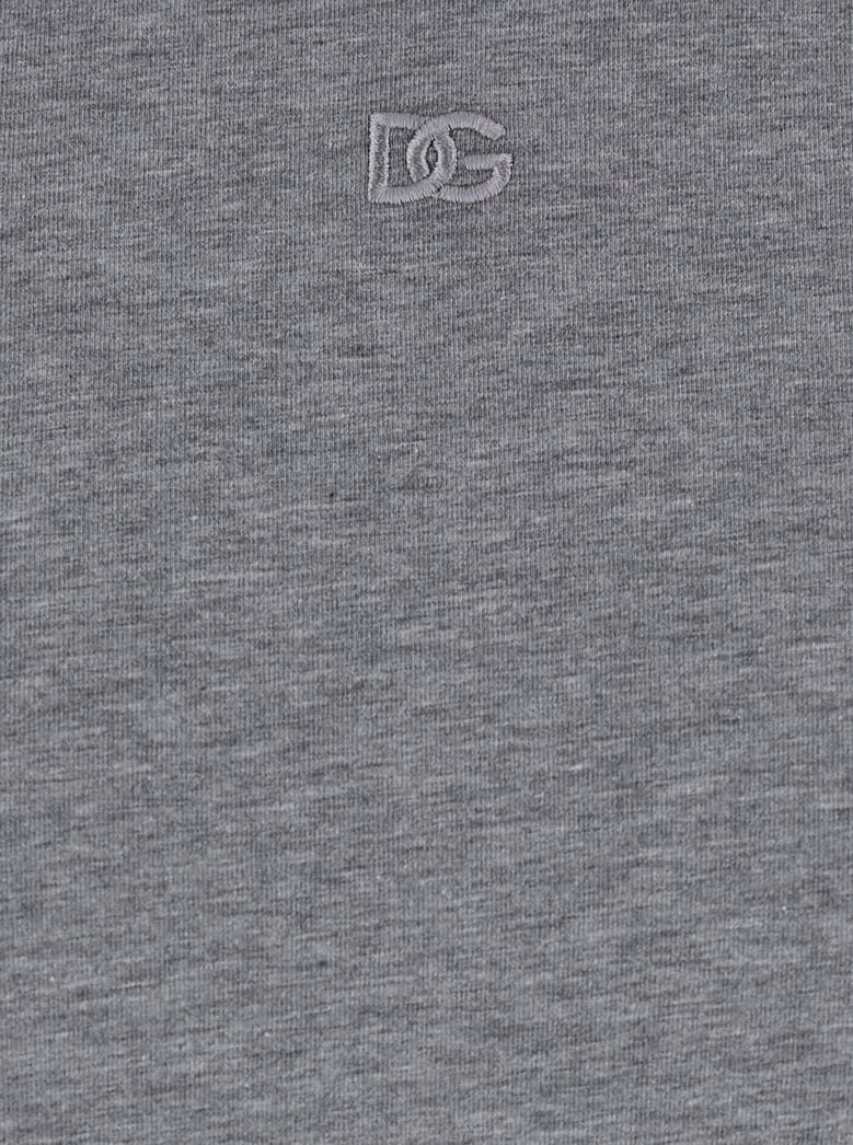 grey crewneck t-shirt with tonal logo by Selfnex