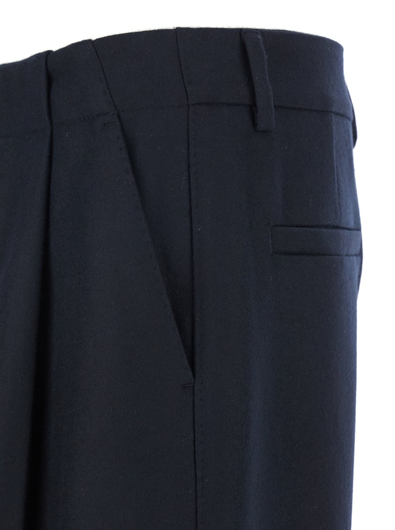 black wool pants with belt loops by Selfnex