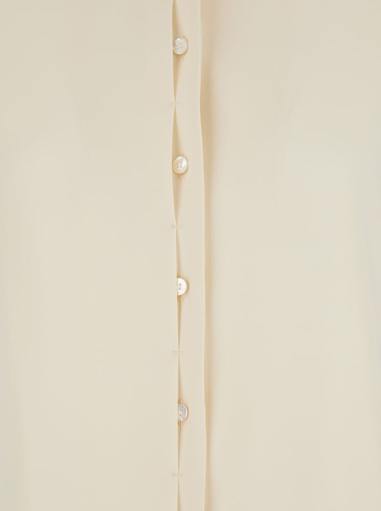 white silk stretch shirt with classic collar by Selfnex