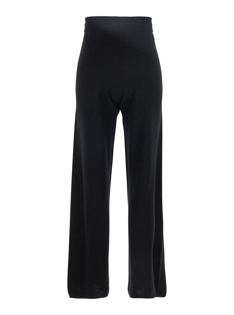 black cashmere drawstring waist pants by Selfnex