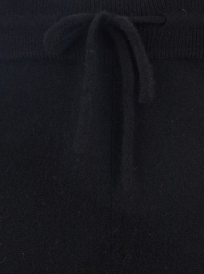 black cashmere drawstring waist pants by Selfnex
