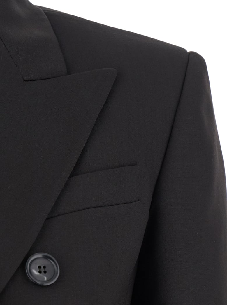 brown double-breasted wool jacket by Selfnex