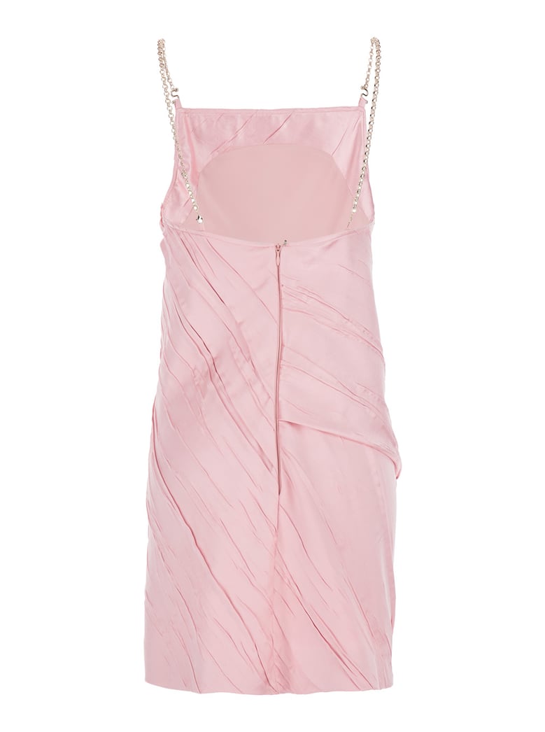 pink dress with removable chain-link strap by Selfnex