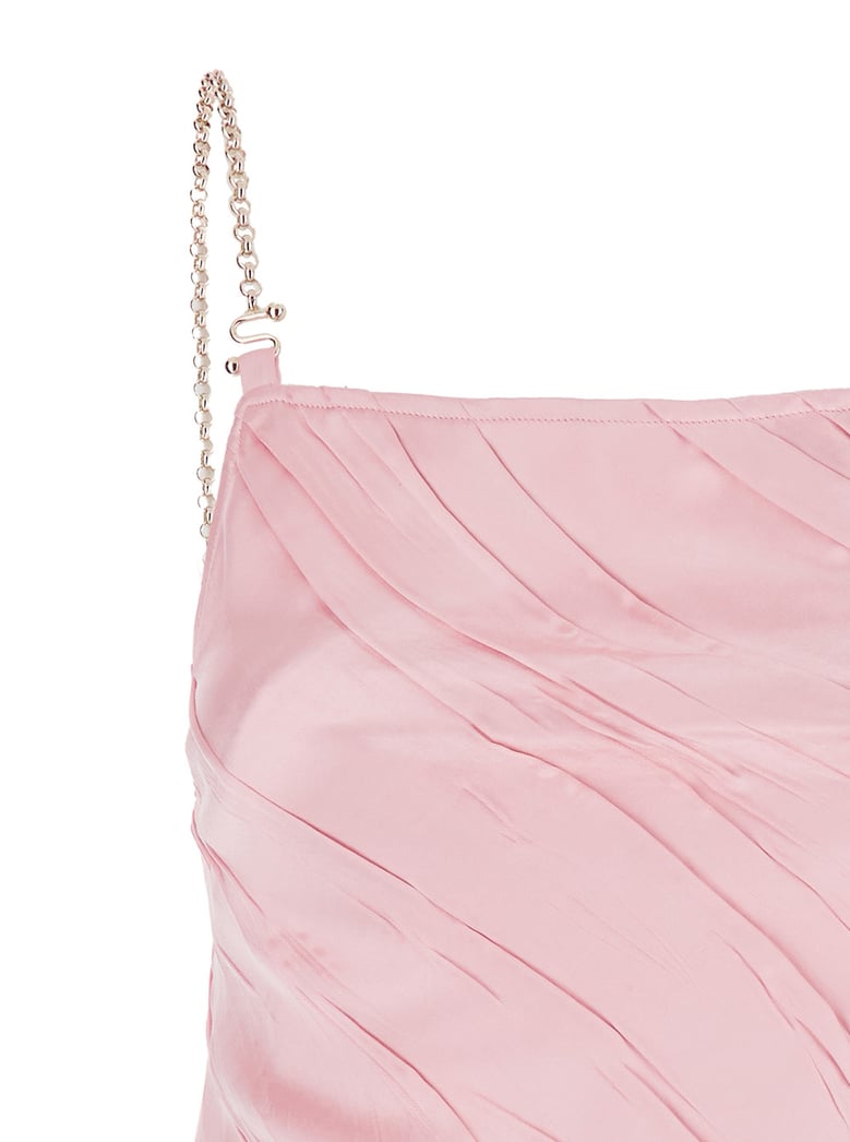 pink dress with removable chain-link strap by Selfnex