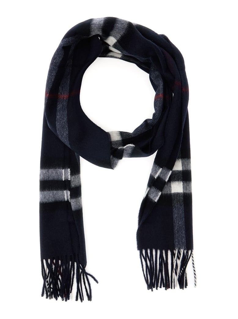 scarf fringed edge blue cashmere by Selfnex