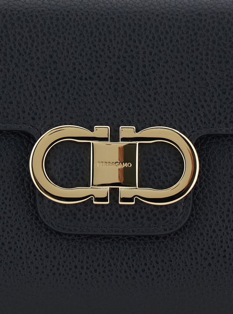 clutch bag black grained leather by Selfnex