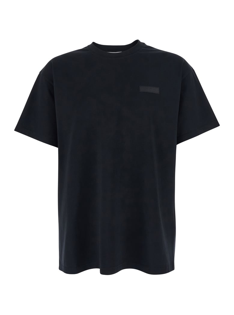 crew neck t-shirt black cotton by Selfnex