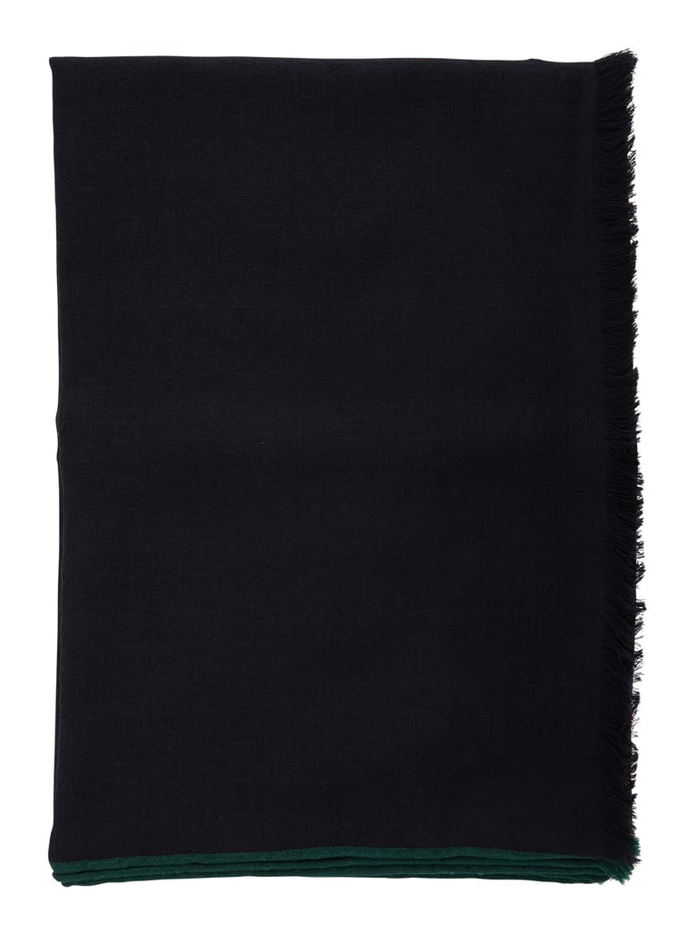 scarf black wool-silk by Selfnex
