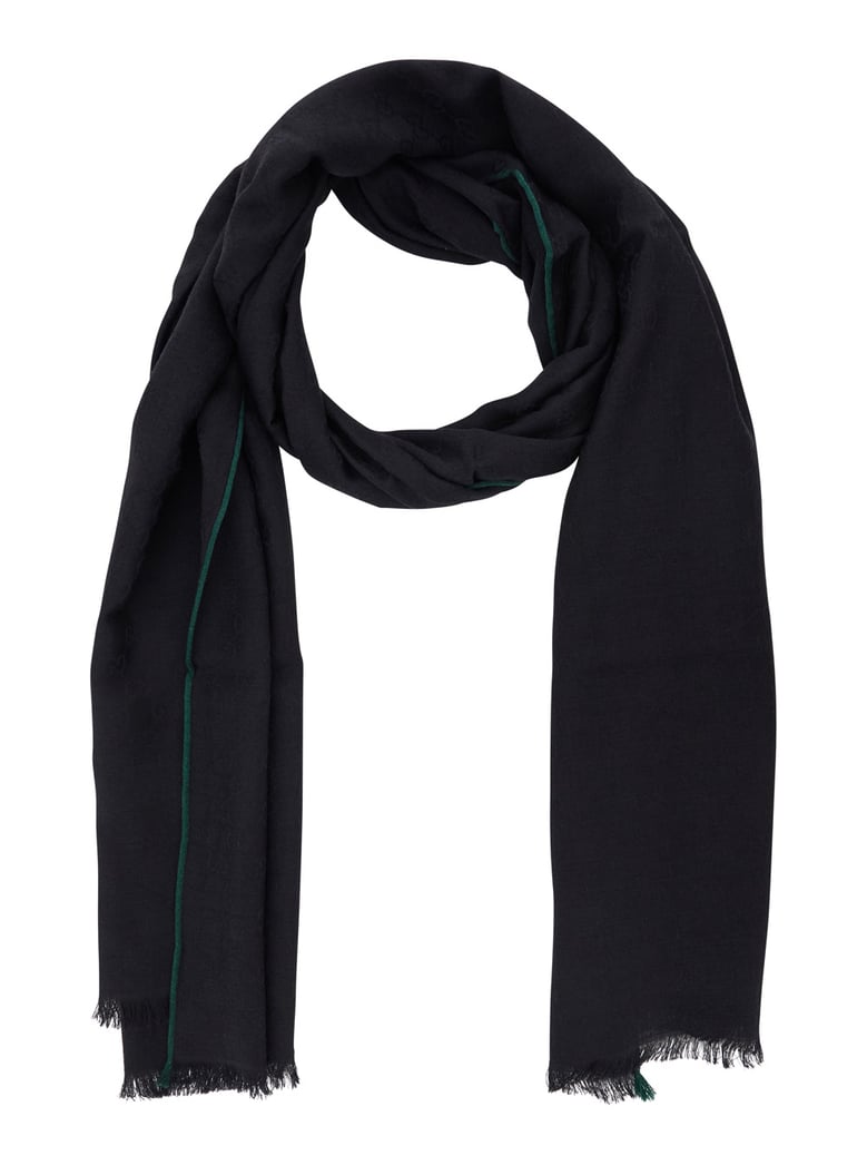 scarf black wool-silk by Selfnex