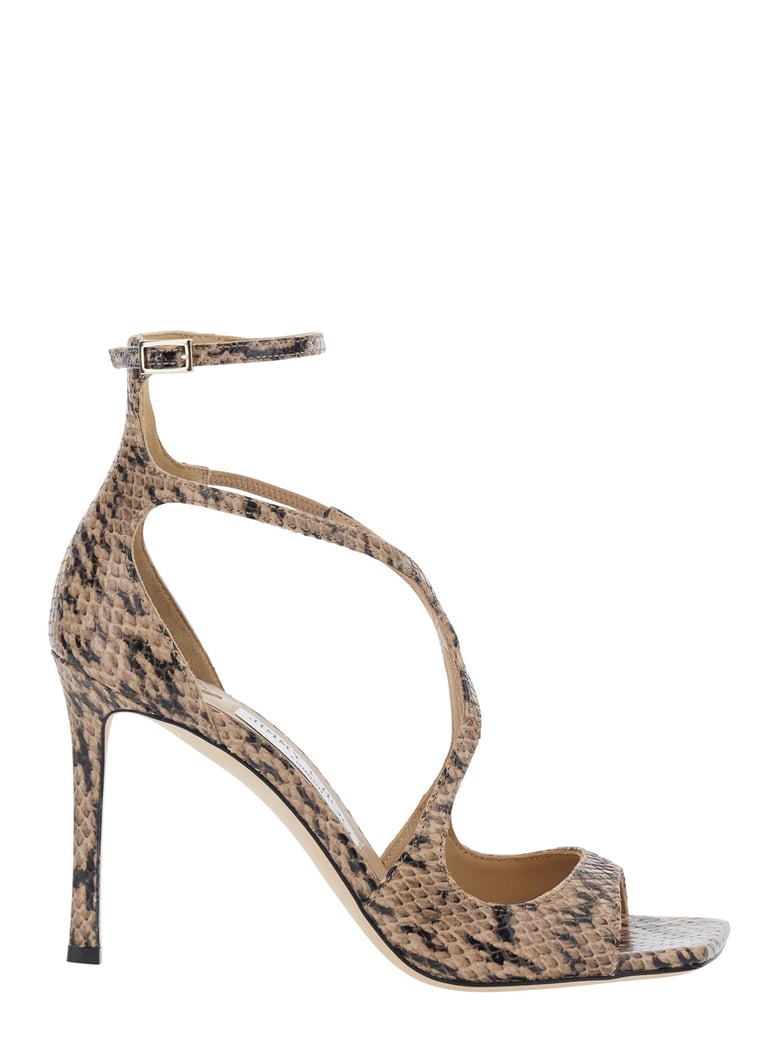 heeled sandals azia beige leather by Selfnex