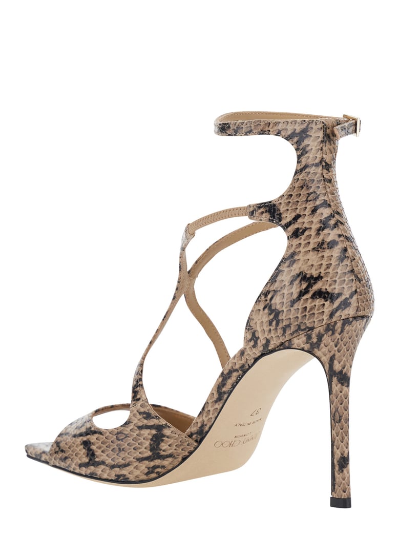 heeled sandals azia beige leather by Selfnex