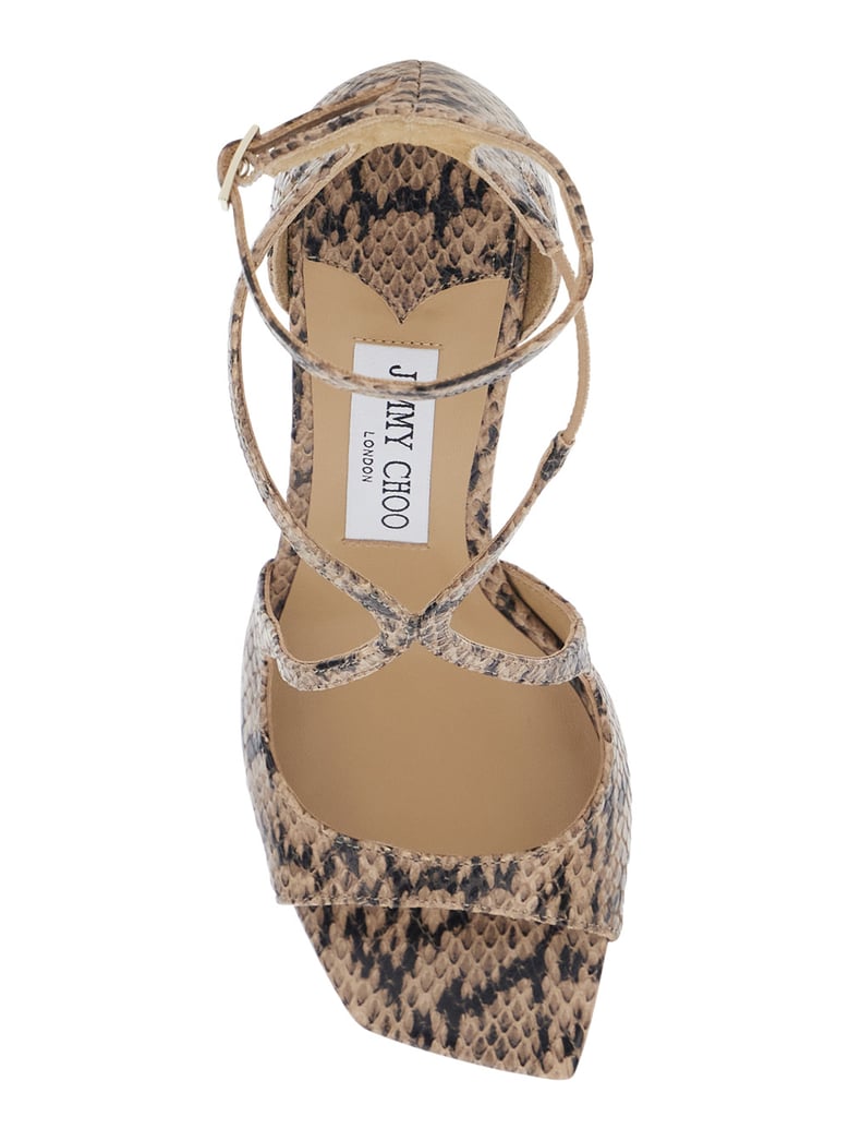 heeled sandals azia beige leather by Selfnex