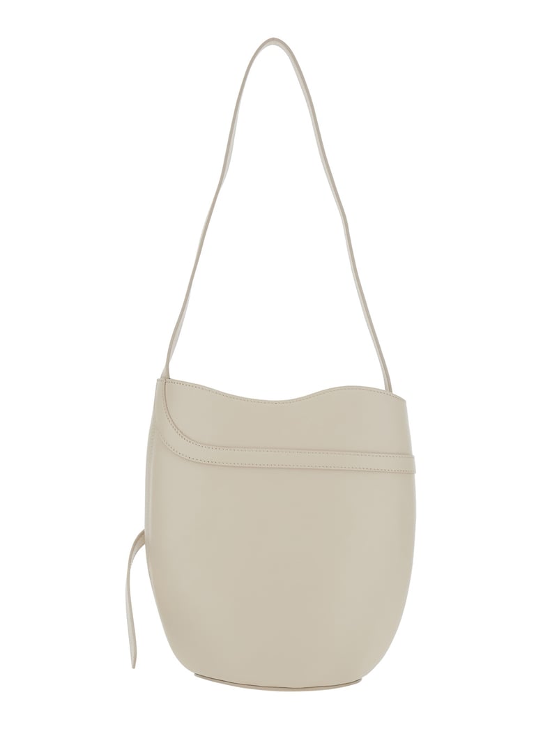 shoulder bag in white leather by Selfnex
