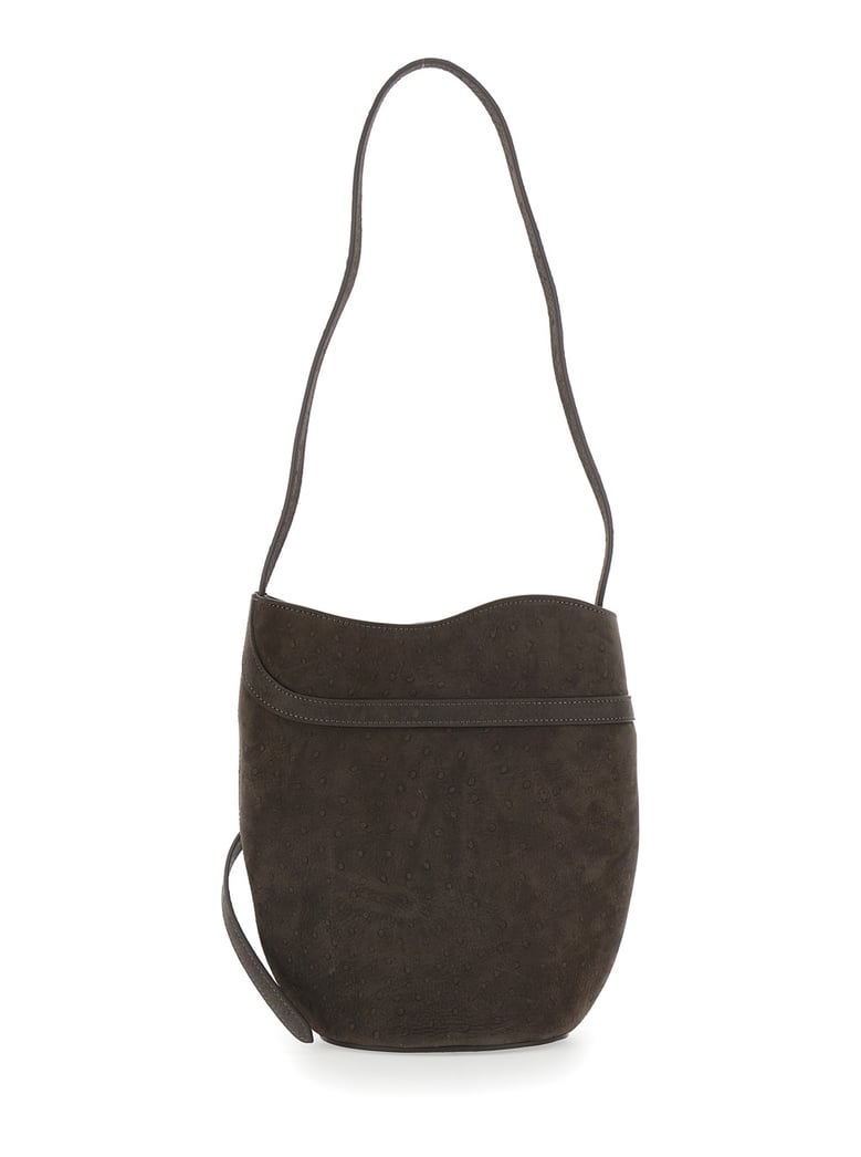 crossbody bag in brown suede by Selfnex