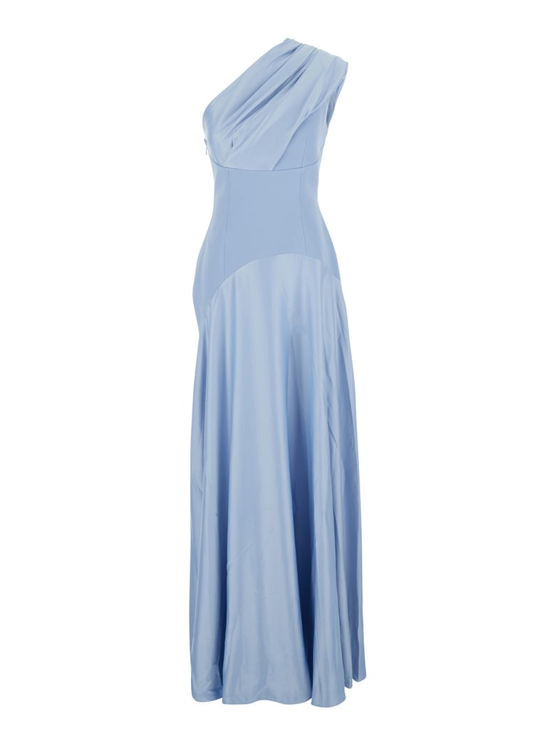 one-shoulder long dress gabriela light blue by Selfnex