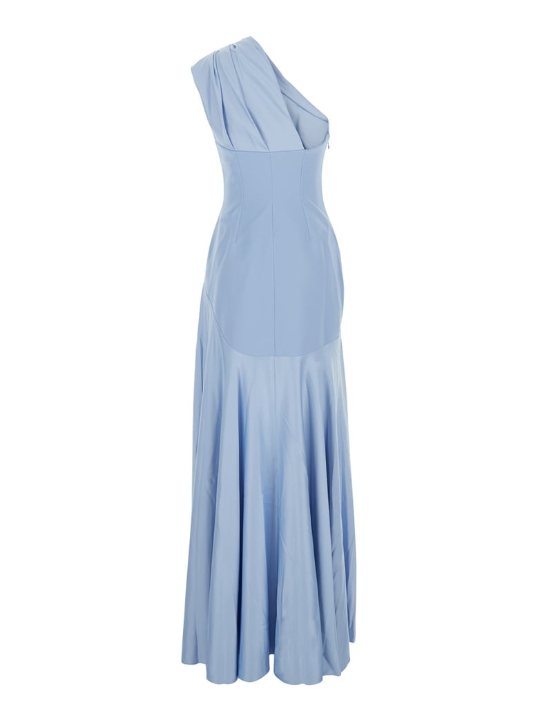 one-shoulder long dress gabriela light blue by Selfnex