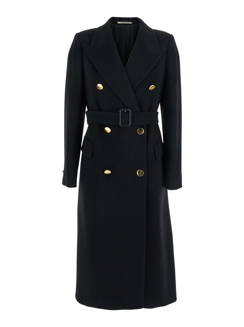 double-breasted coat black wool by Selfnex