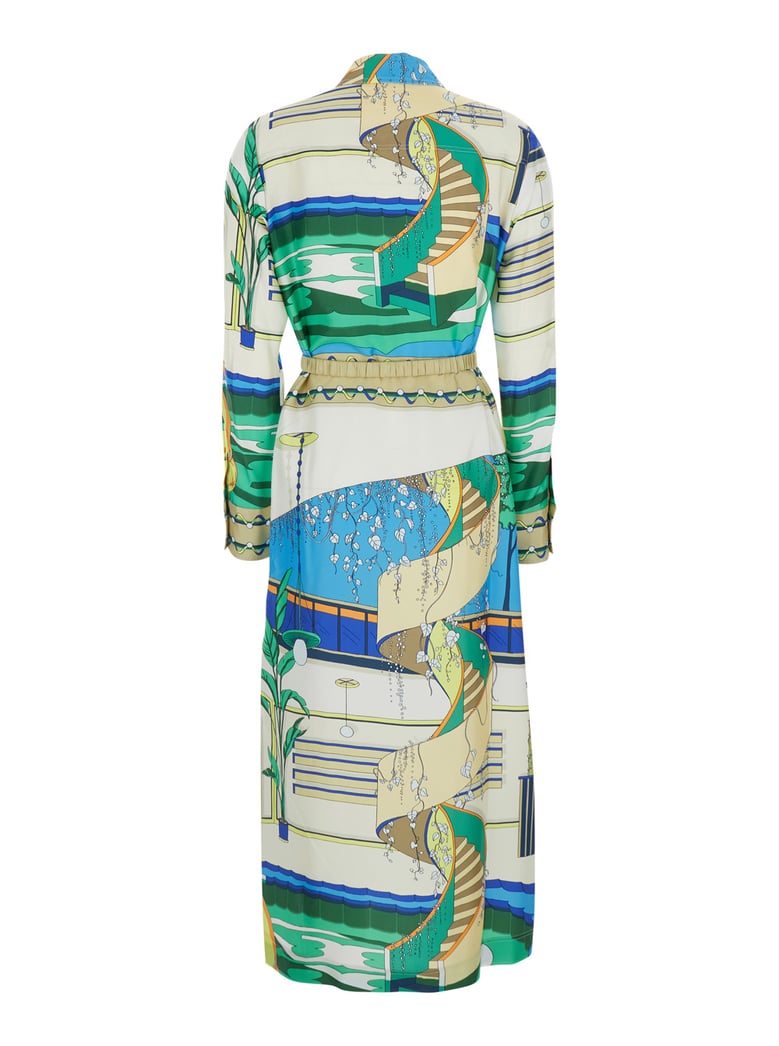 shirtdress printed silk multicolour by Selfnex