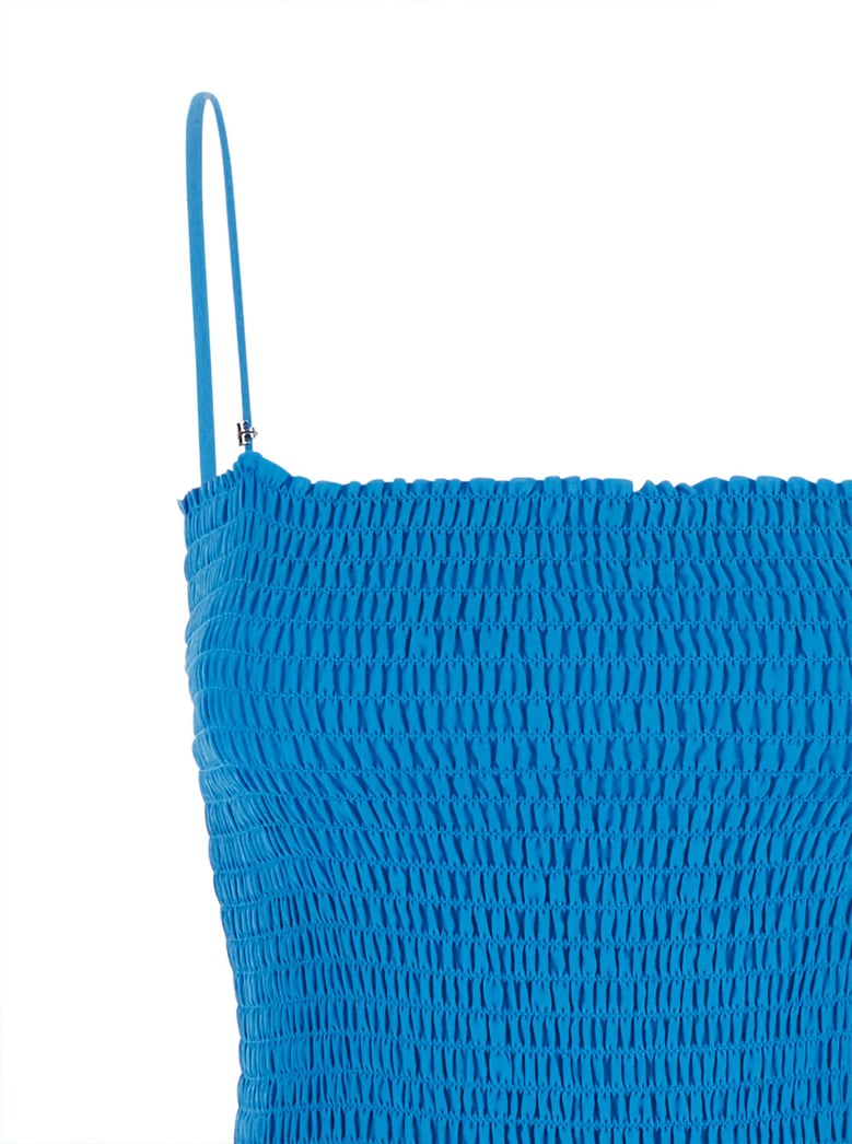 long dress silk-cotton blue by Selfnex