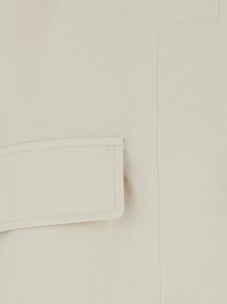 collared drawstring jacket white organic cotton by Selfnex