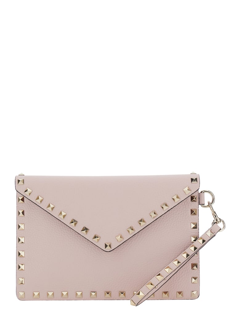 clutch bag pink leather by Selfnex