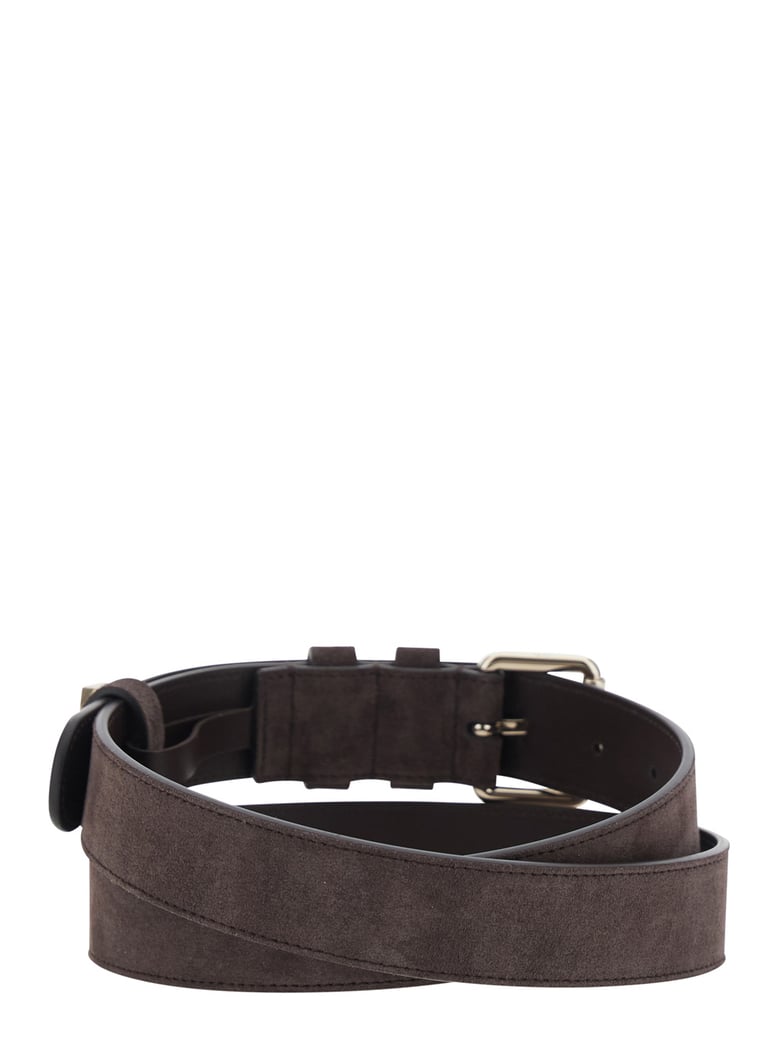 belt rockstud suede brown by Selfnex