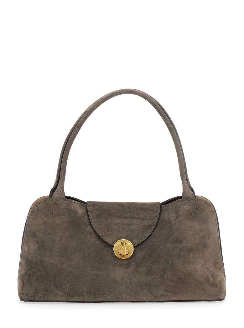 shoulder bag vivian east west brown suede by Selfnex