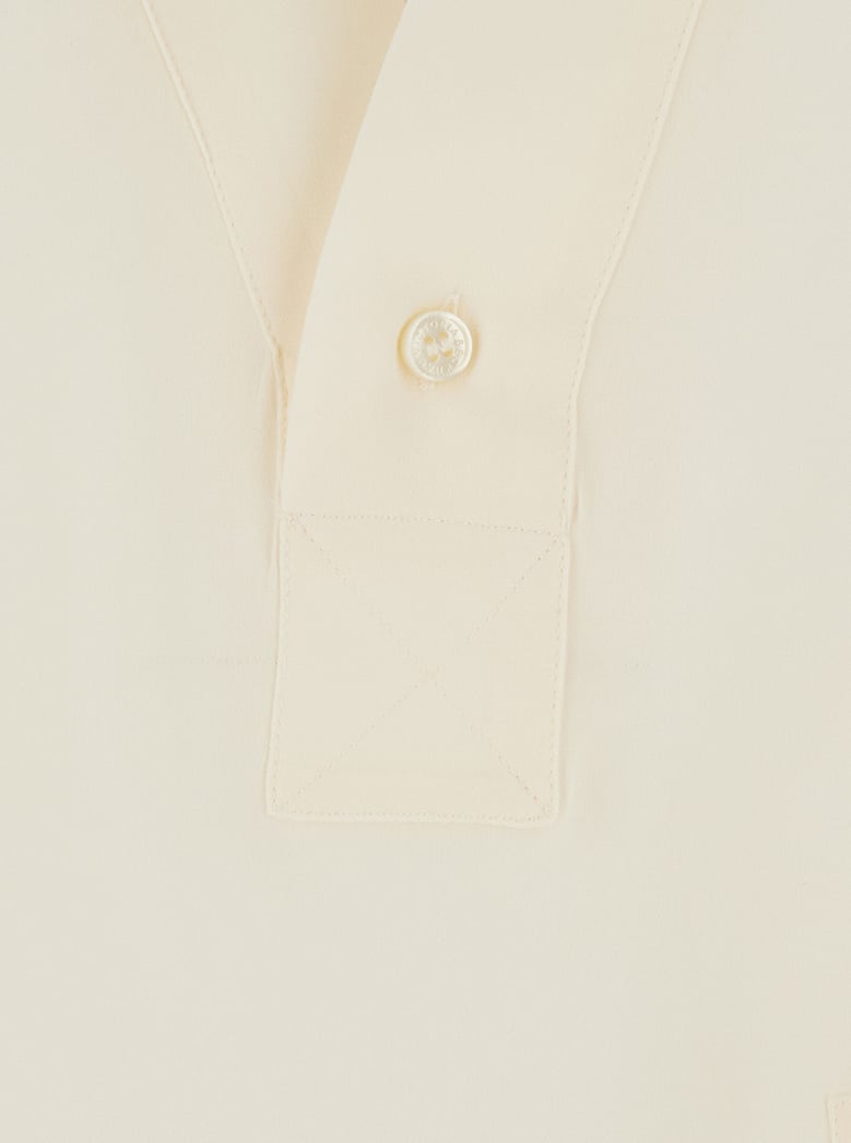 blouse v-neck silk white by Selfnex
