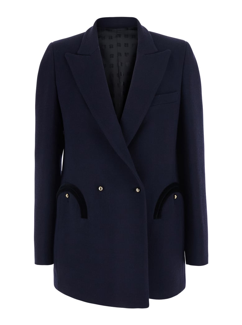 double-breasted jacket resolute blue cotton by Selfnex