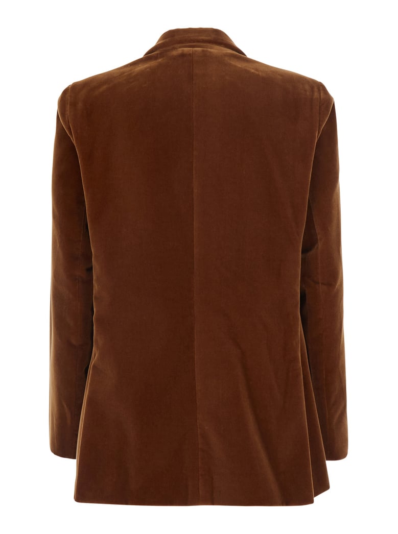 double-breasted velvet jacket jealousy brown by Selfnex