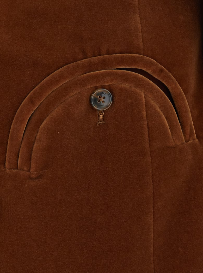 double-breasted velvet jacket jealousy brown by Selfnex