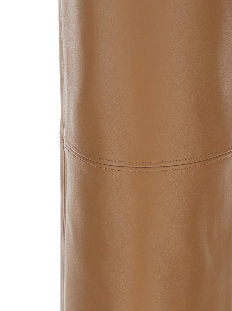 brown flared ecoleather pants by Selfnex