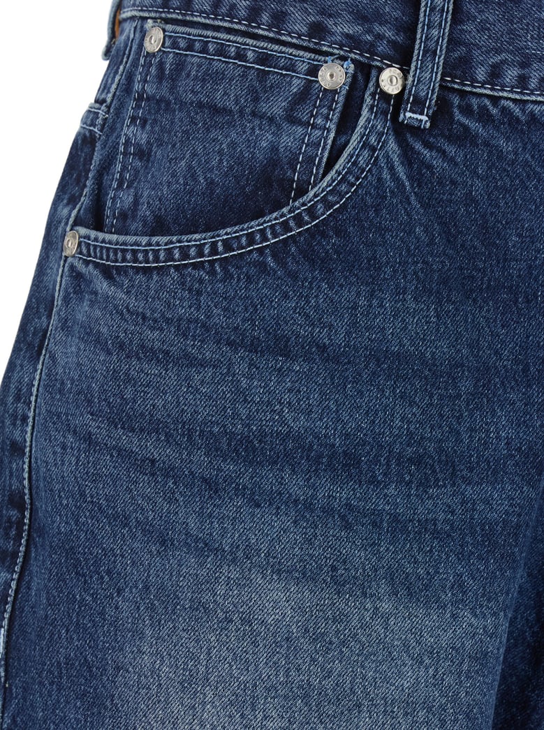 blue jeans with logo patch by Selfnex