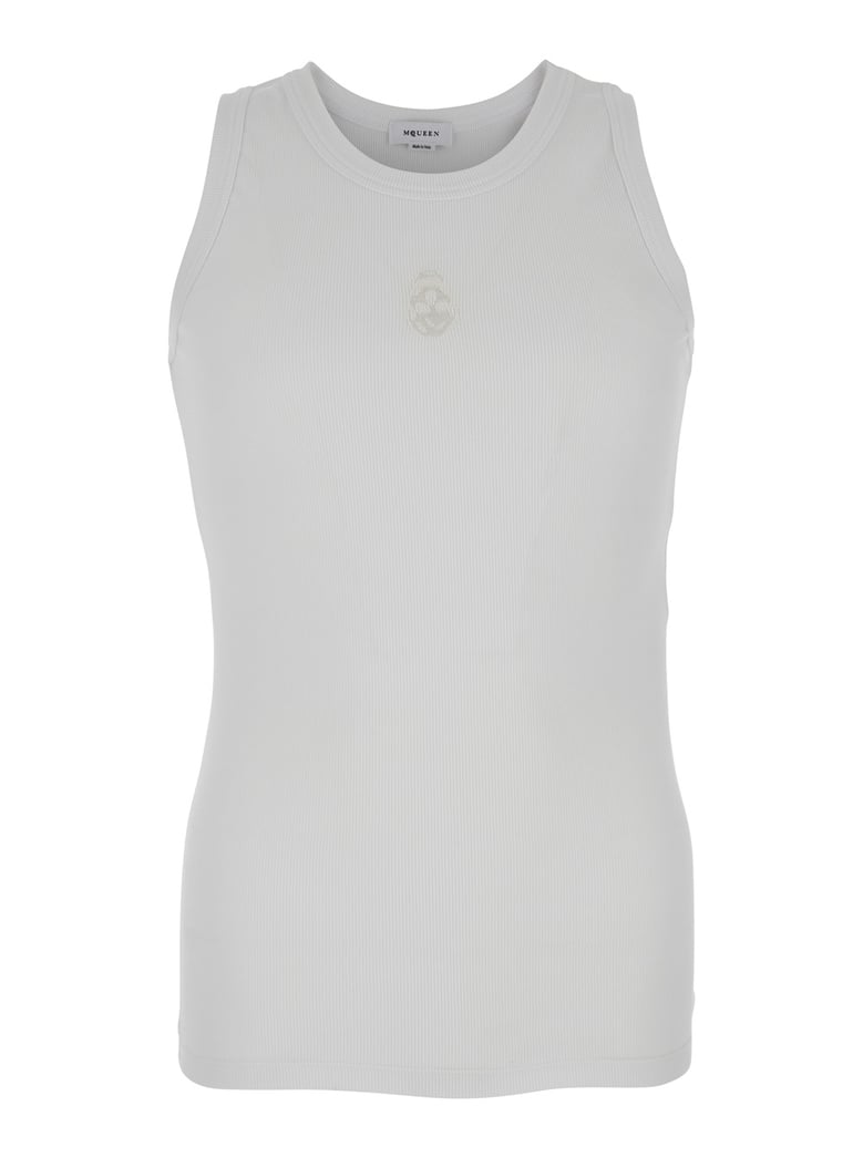 white top with skull embroidery by Selfnex