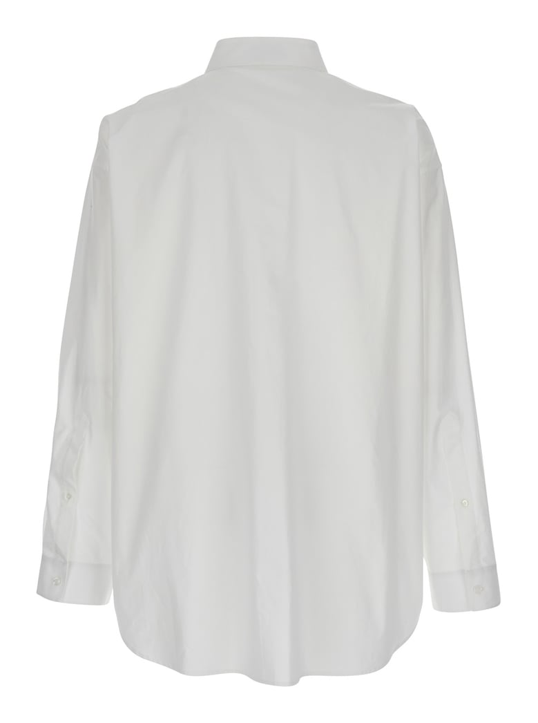 white cotton shirt with pointed collar by Selfnex