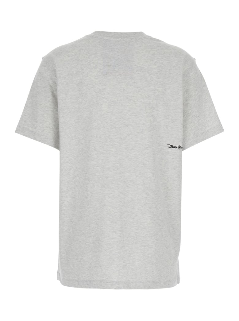 grey crew neck t-shirt with front print by Selfnex