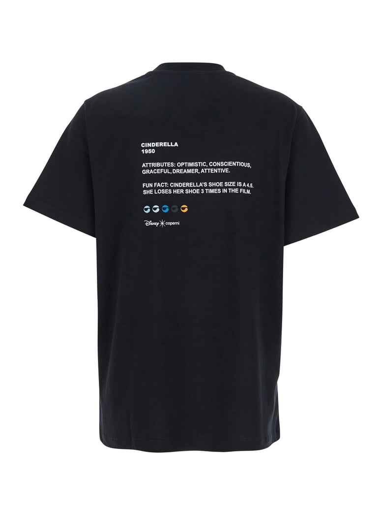 black t-shirt with front logo and back print by Selfnex