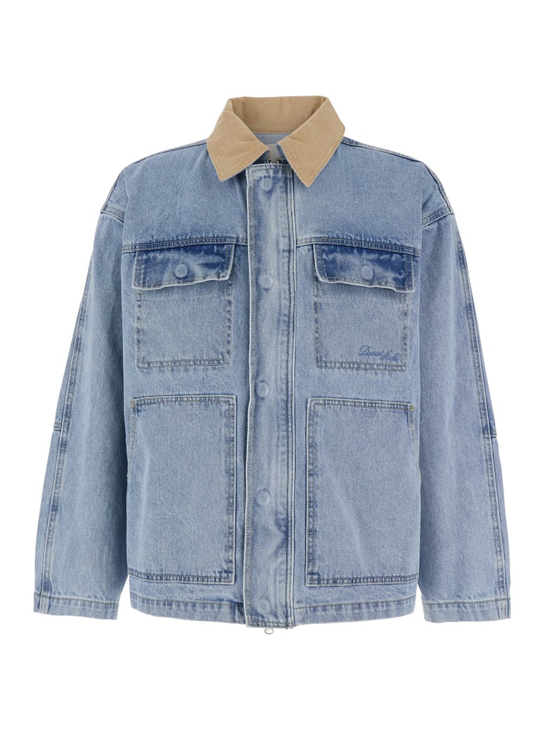 light blue jacket with contrast collar by Selfnex