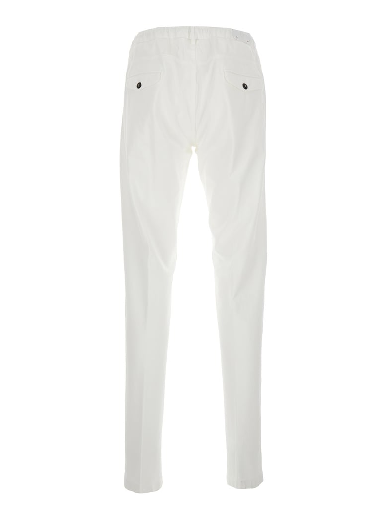 pants white cotton-blend stretch by Selfnex