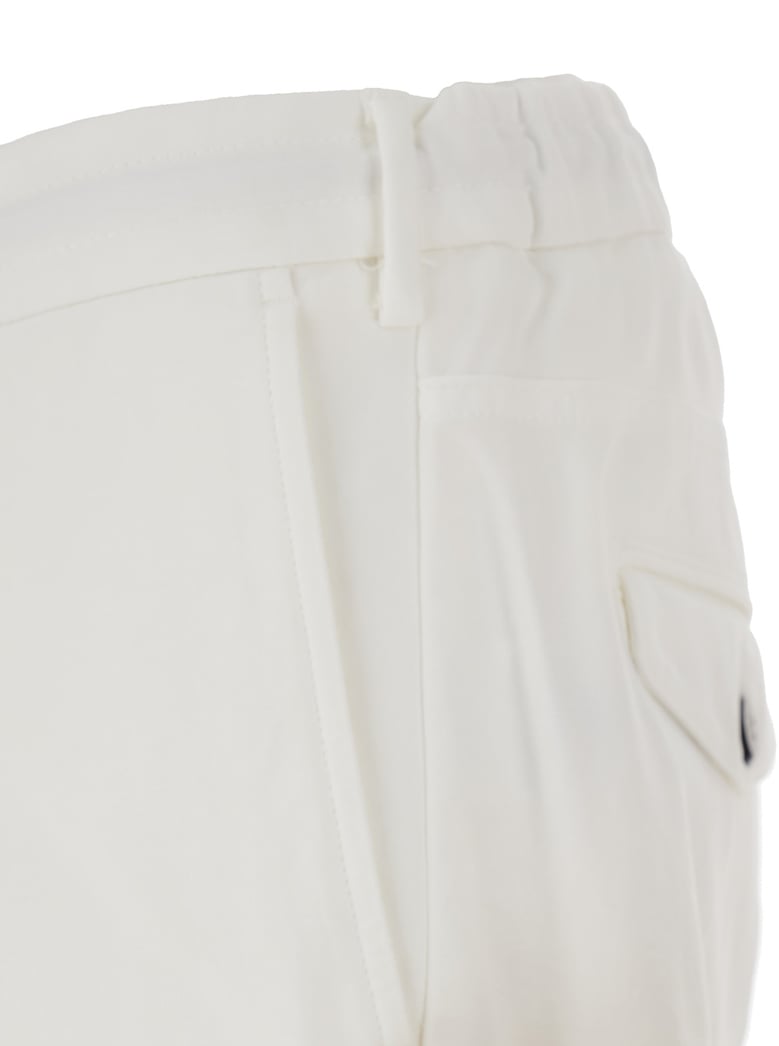 pants white cotton-blend stretch by Selfnex