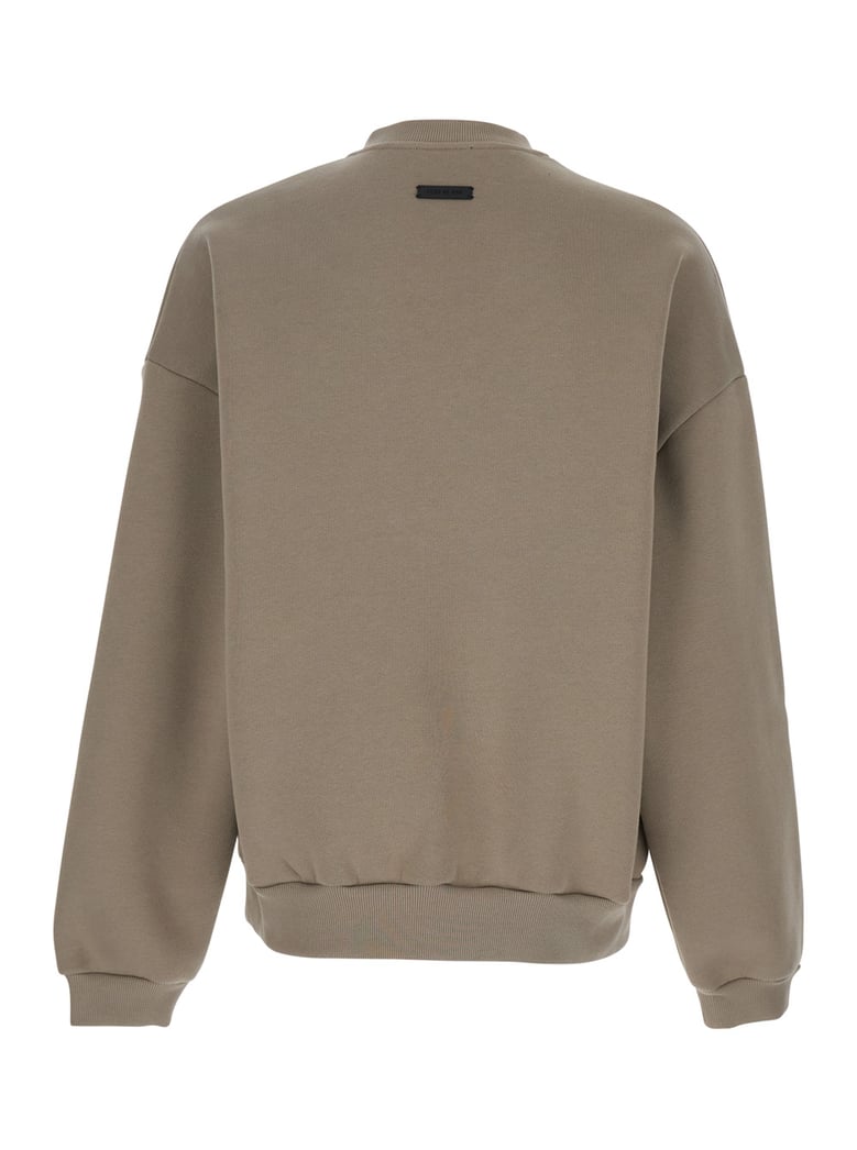 beige crewneck t-shirt with dropped shoulders by Selfnex