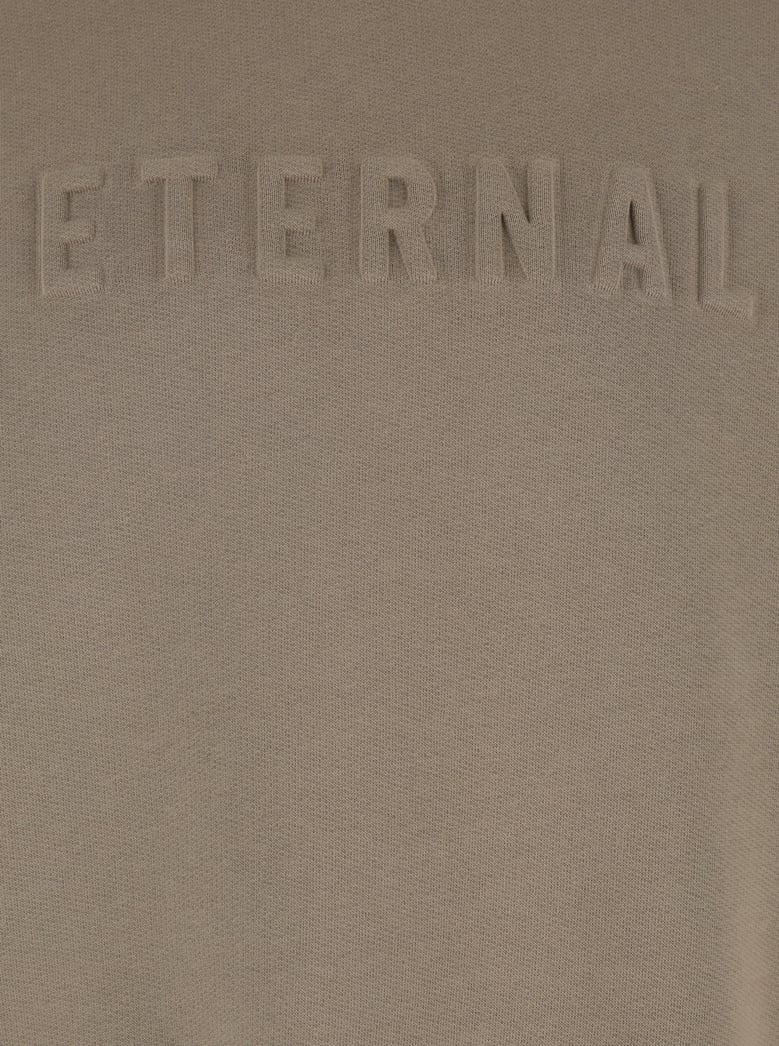 beige crewneck t-shirt with dropped shoulders by Selfnex