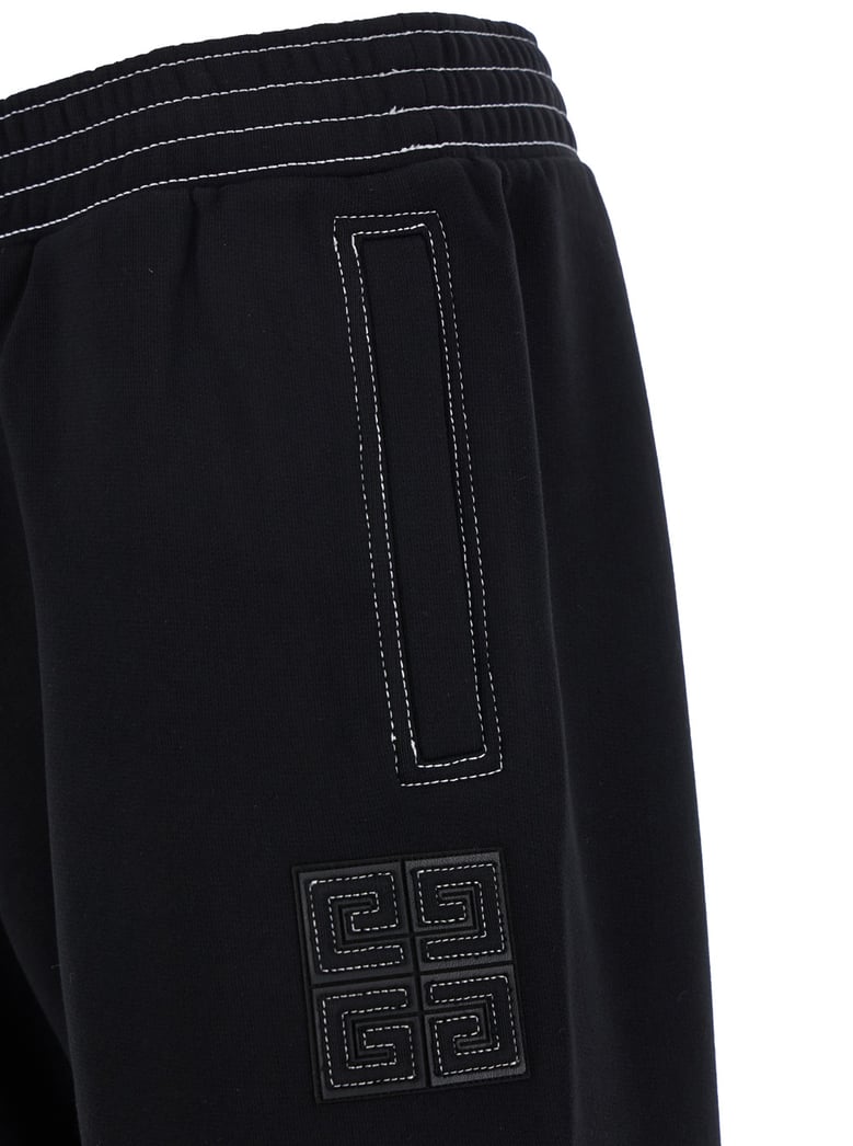 black jogger pants with 4g embroidery by Selfnex