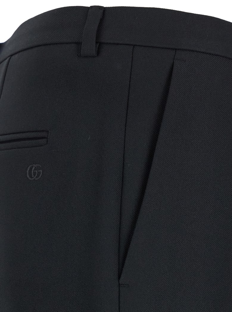 black tailored pants with gg logo by Selfnex