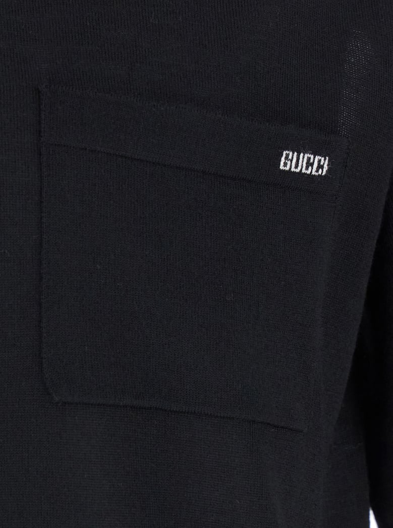 black polo shirt with chest pocket by Selfnex