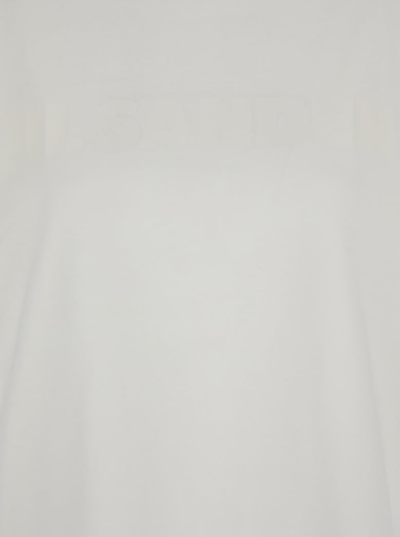 white crewneck t-shirt with logo print by Selfnex