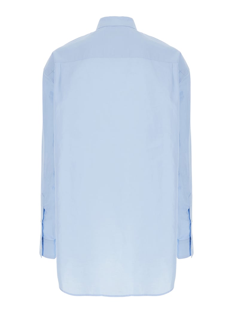 light blue embroidered shirt with classic collar by Selfnex
