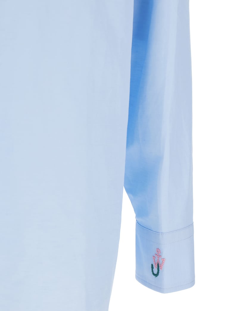 light blue embroidered shirt with classic collar by Selfnex