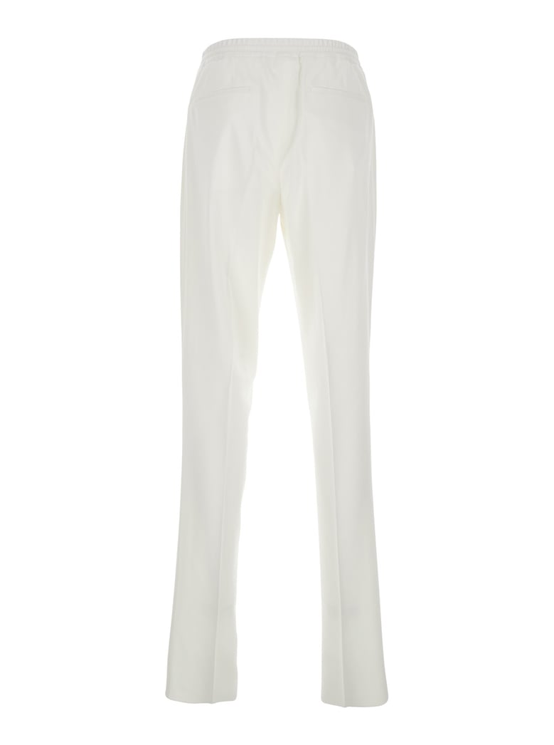 white cotton pants with drawstring by Selfnex