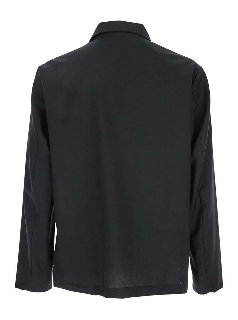 black wool jacket with classic collar by Selfnex